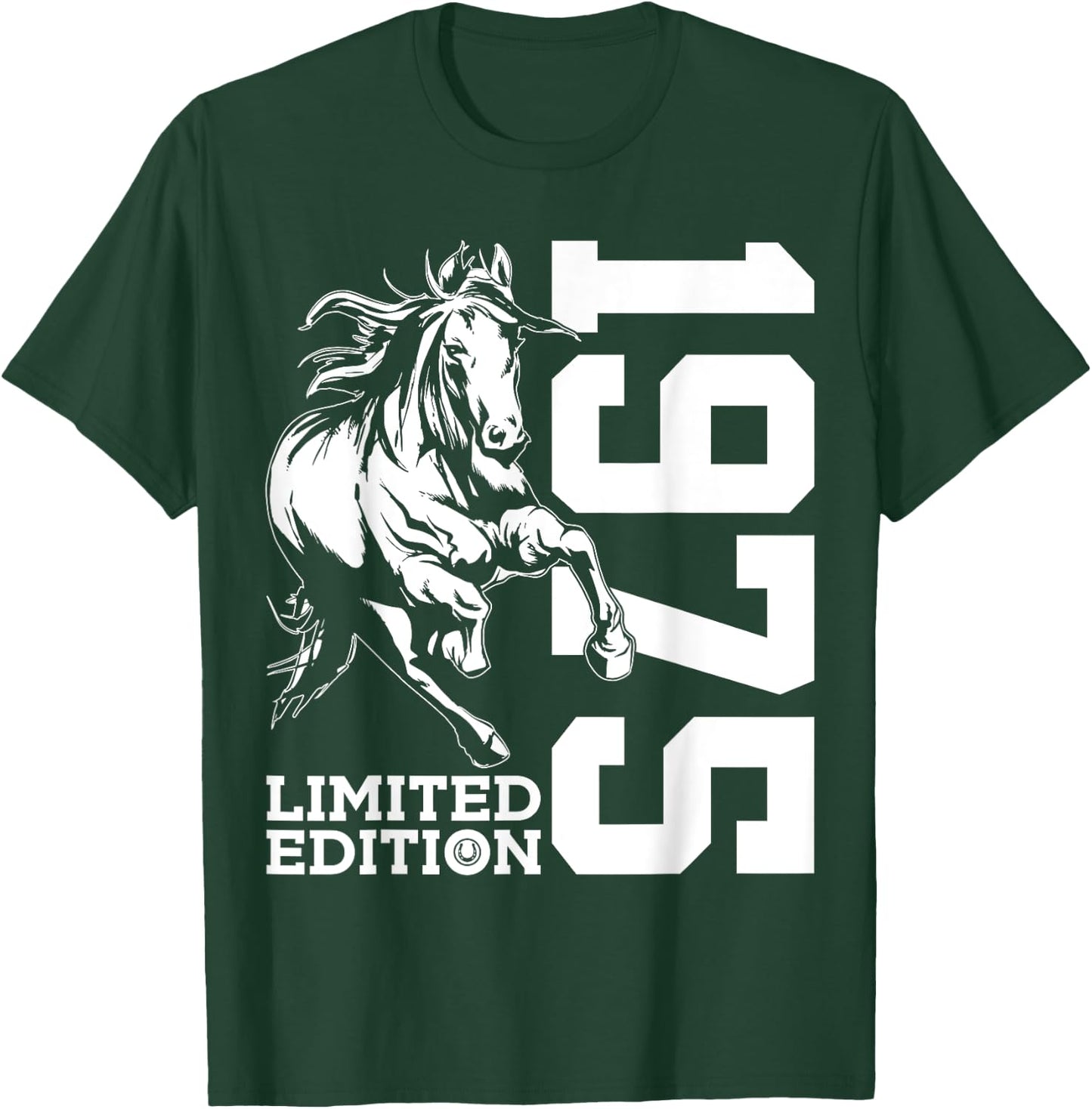 Riding 50th Birthday Horse Limited Edition 1975 Rider T-Shirt - T-Shirt | Forest