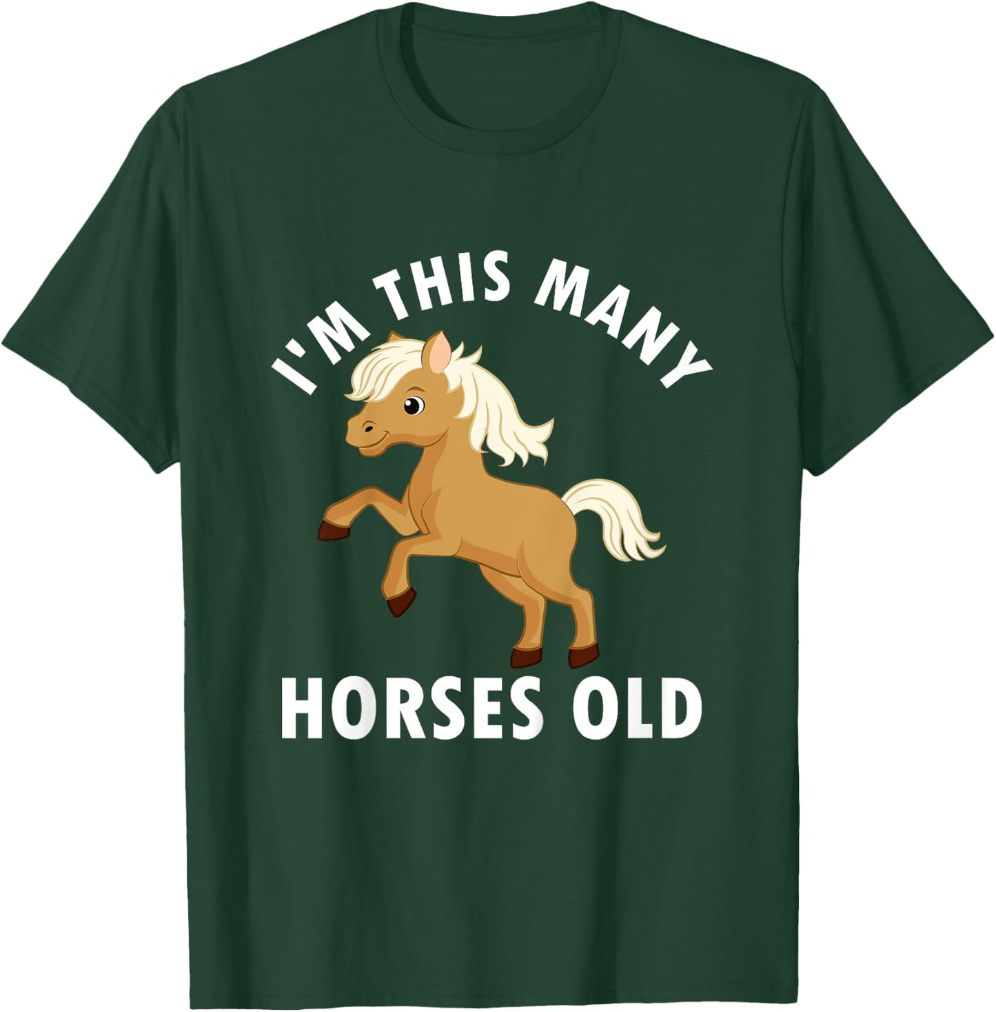 Kids 1 Year Old Girl Horses Old 1st Birthday T-Shirt - T-Shirt | Forest