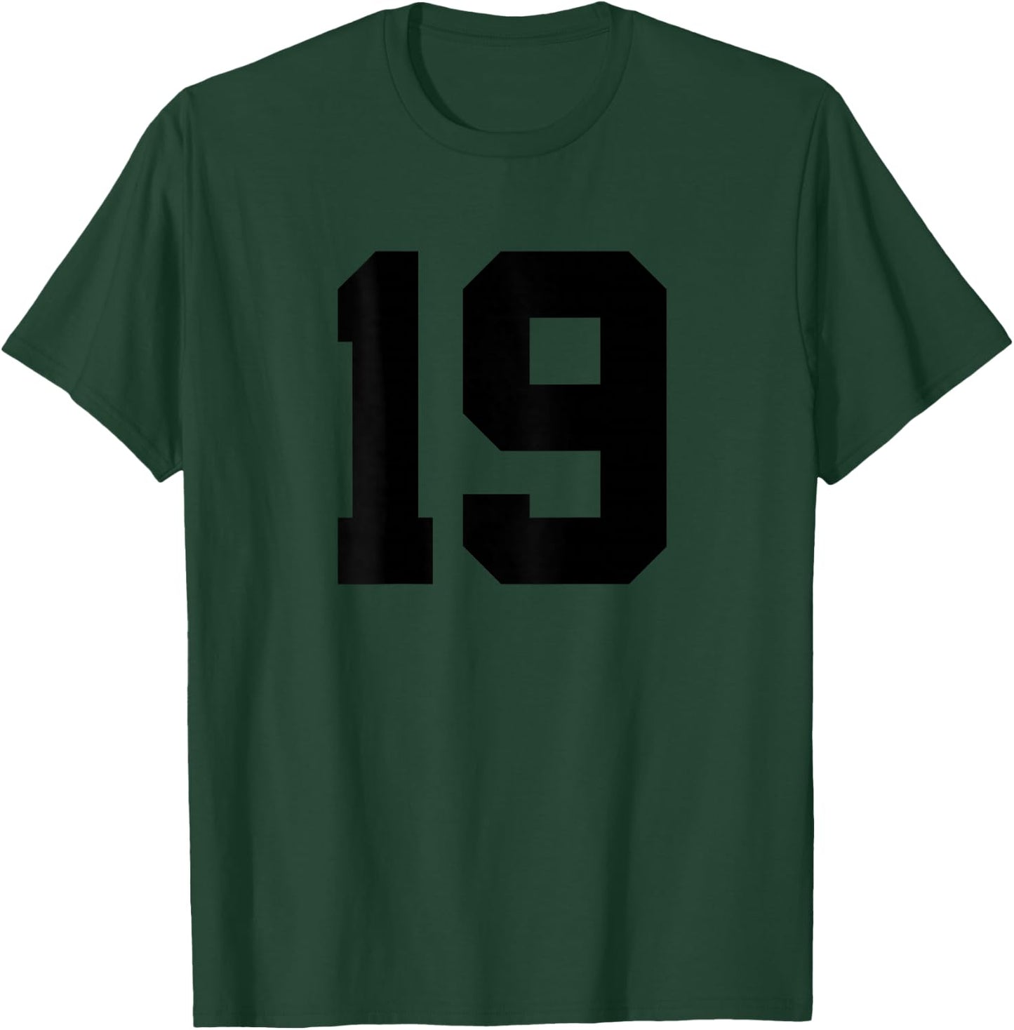 Number 19 (on Back) Sports Team Jersey Number T-Shirt - T-Shirt | Forest
