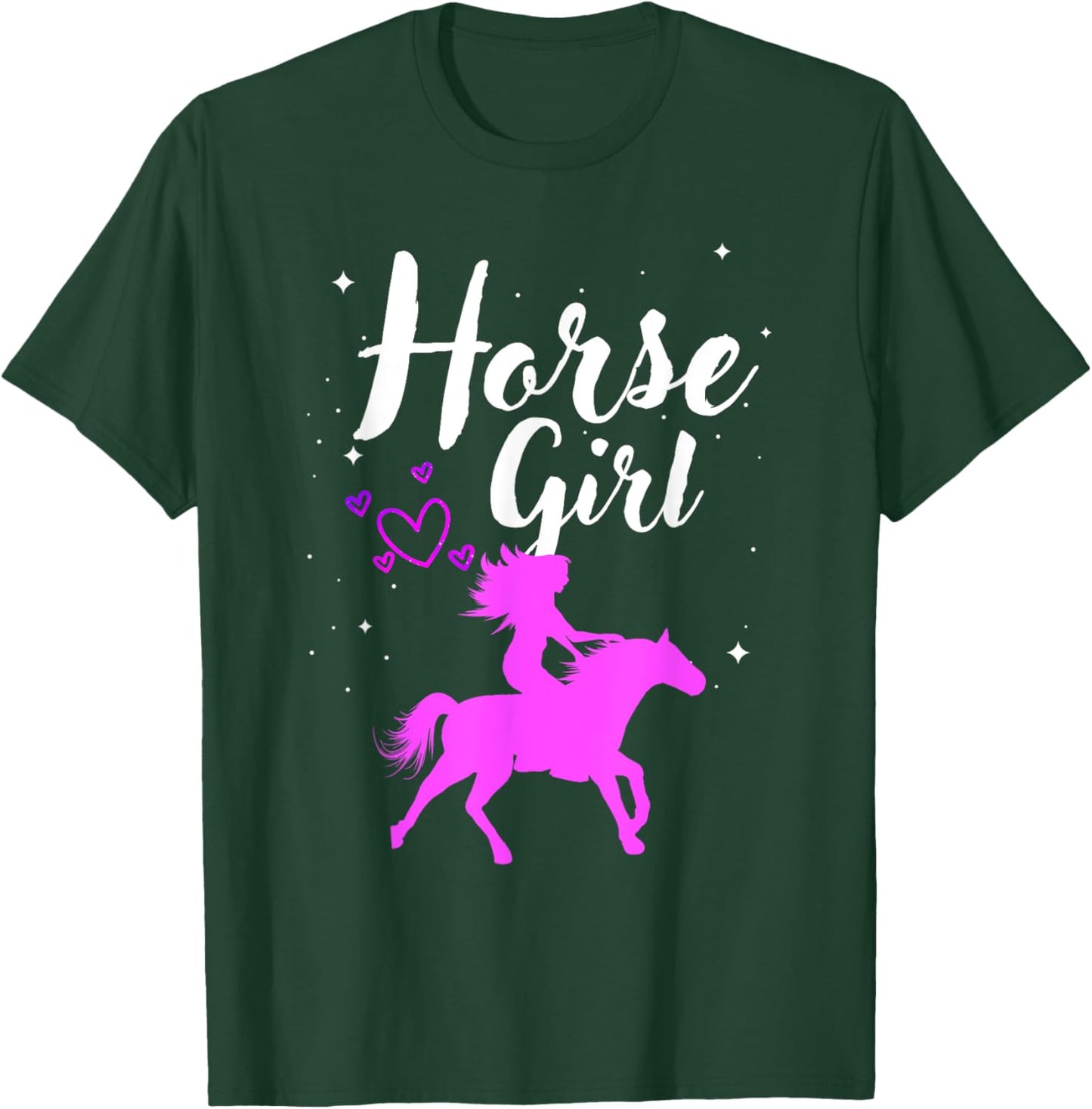 Cool Horse Girl Design Kids Horse Lover Equestrian T-Shirt - T-Shirt | Forest