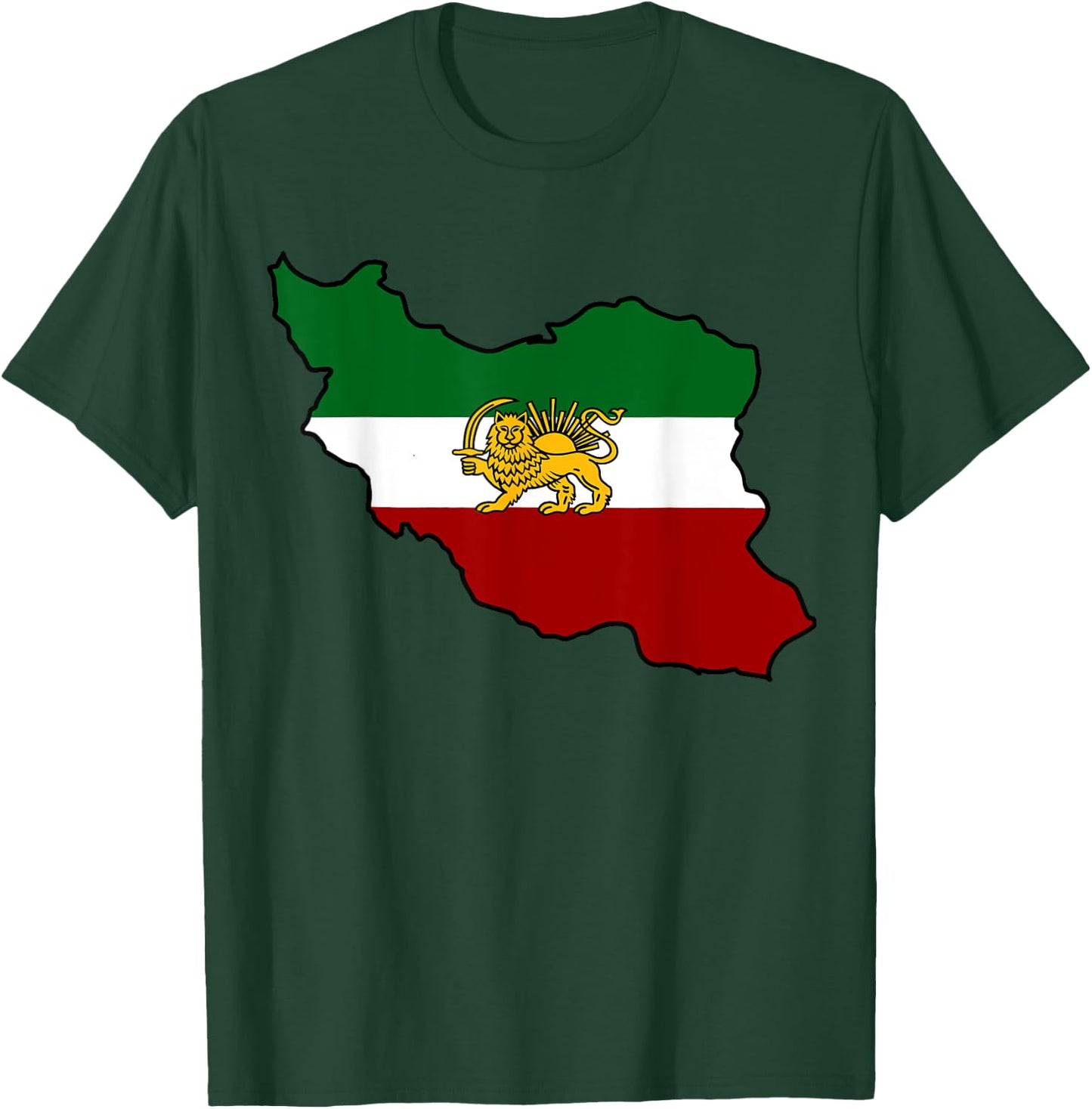 Iran flag with a lion T-Shirt - T-Shirt | Forest