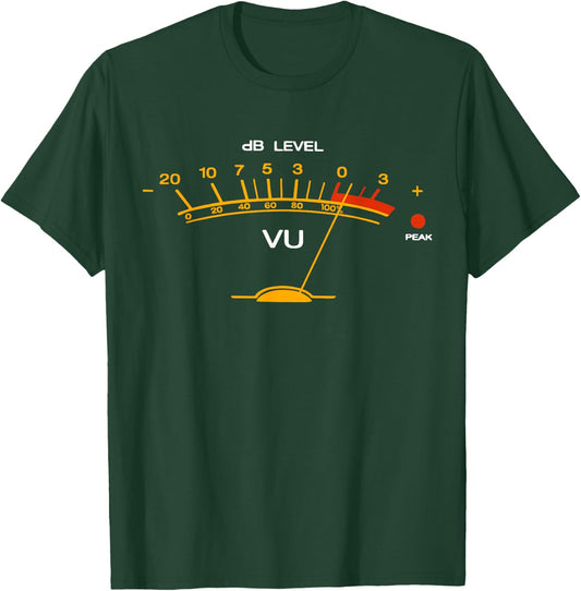 Volume VU Meter Vintage Audio Engineer Recording Studio T-Shirt - T-Shirt | Forest