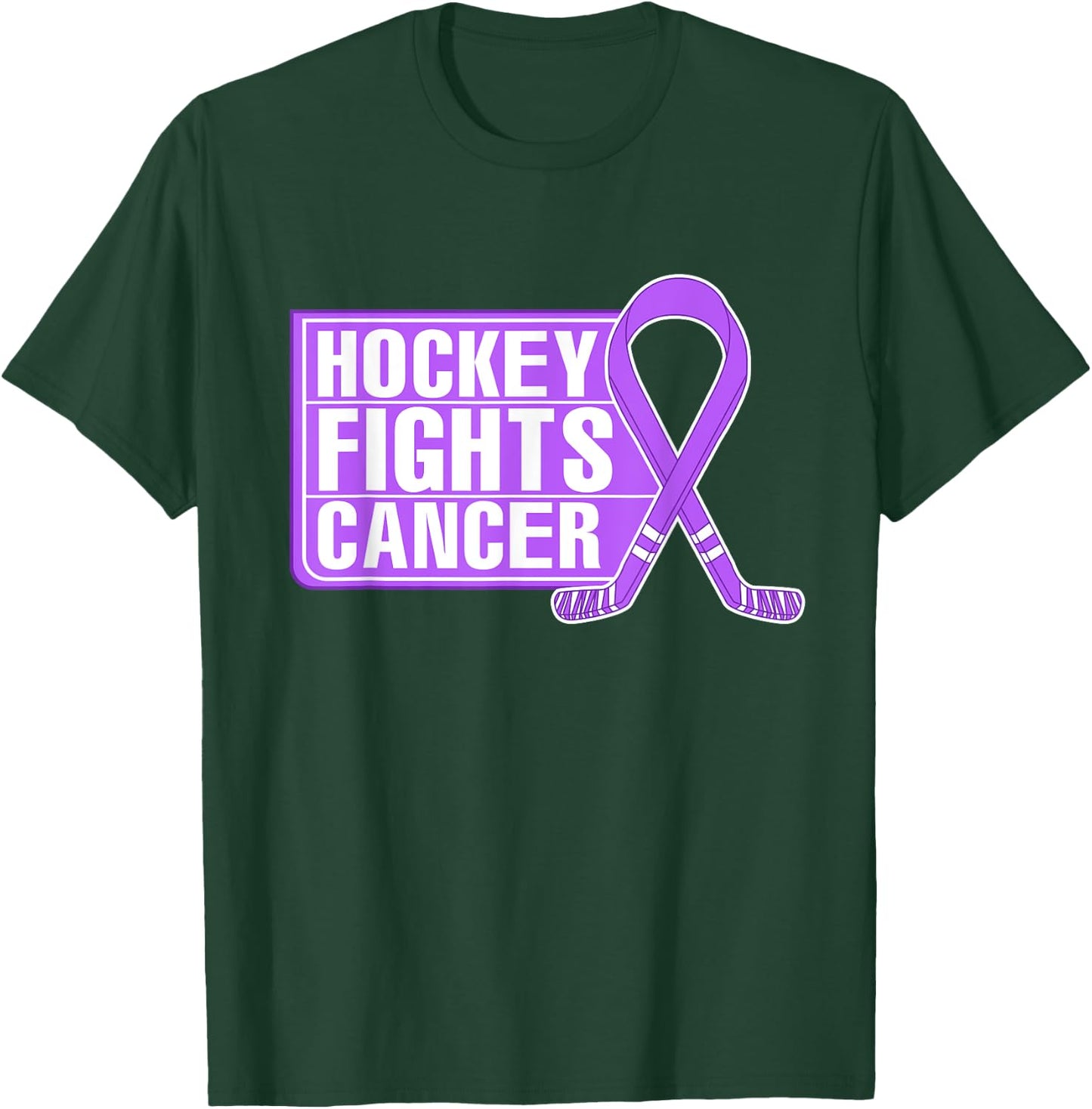 Family Member Support Hockey Fights Cancer Awareness T-Shirt - T-Shirt | Forest