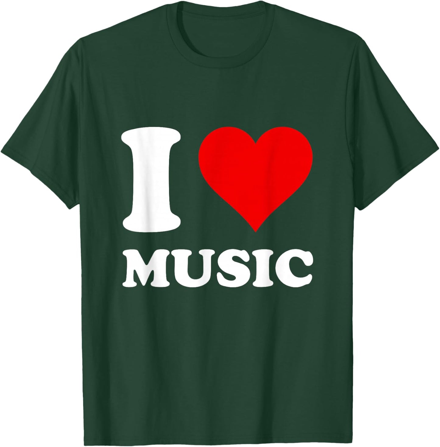 Red Heart I Love Music T-Shirt - T-Shirt | Forest