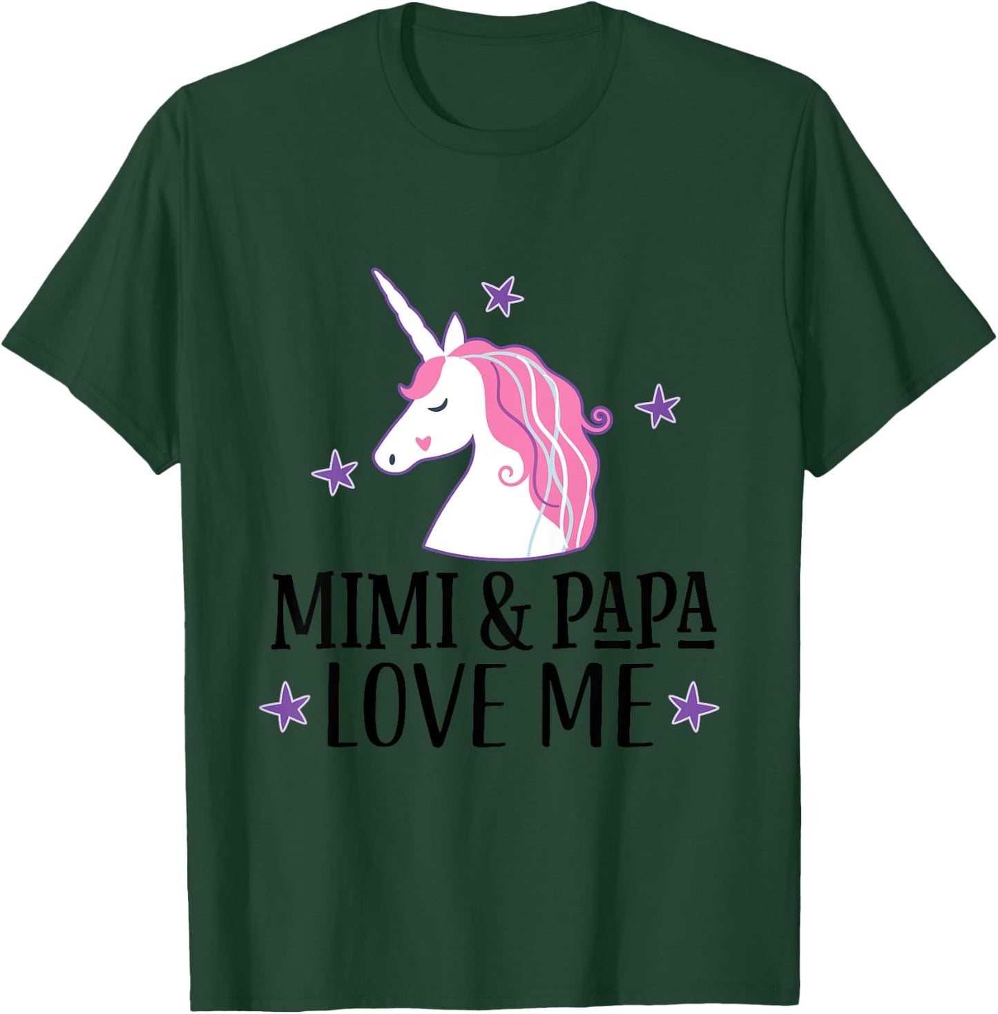 Mimi and Papa Love Me Granddaughter Unicorn T-Shirt - T-Shirt | Forest