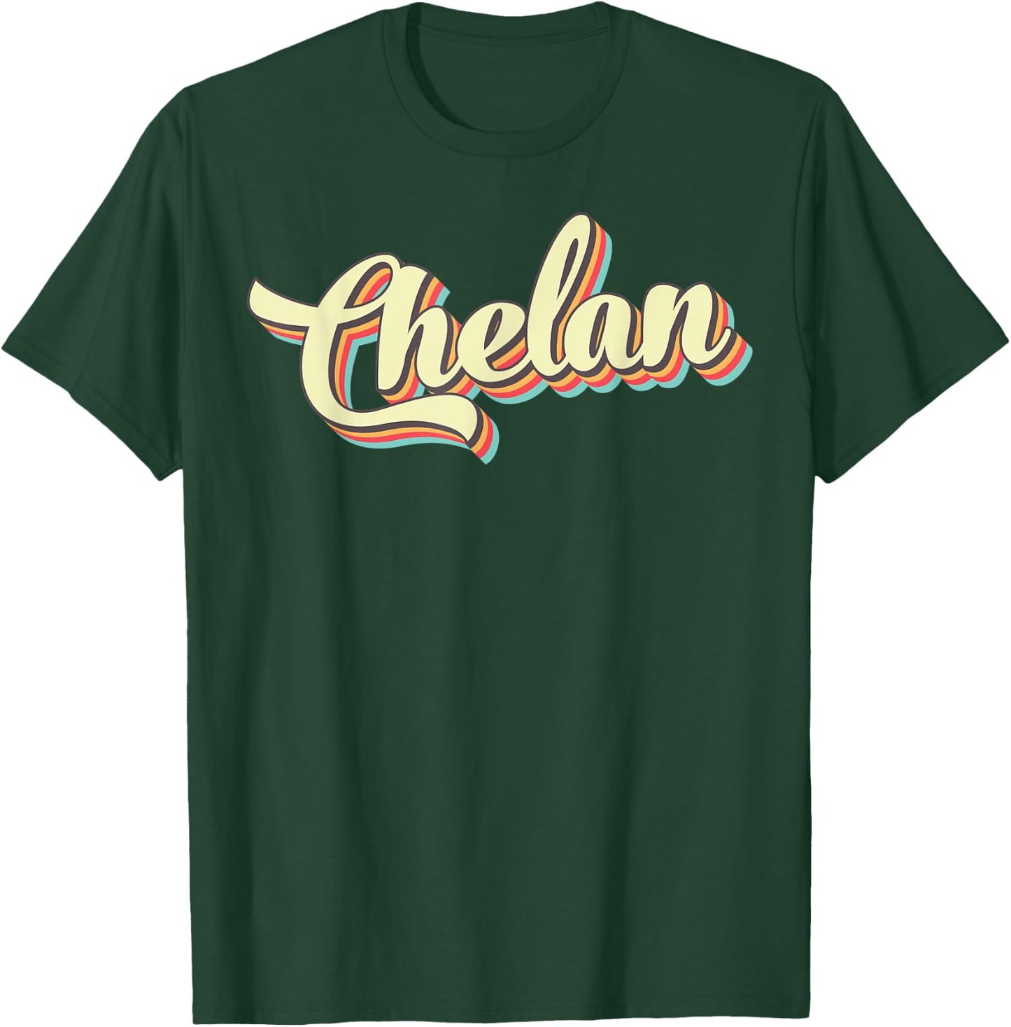 Chelan Retro Art Baseball Font Vintage T-Shirt - T-Shirt | Forest