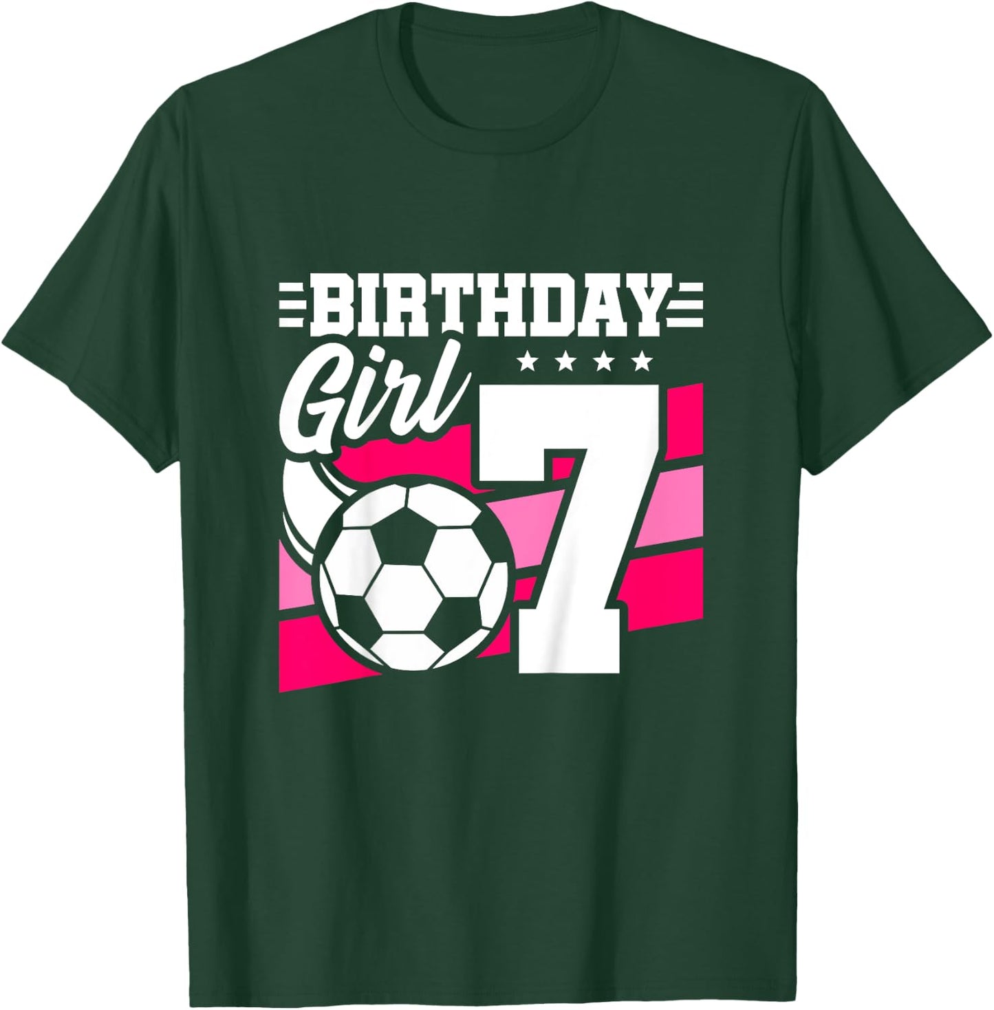 Soccer Birthday Party - 7 Year Old Girl - 7th Birthday T-Shirt - T-Shirt | Forest