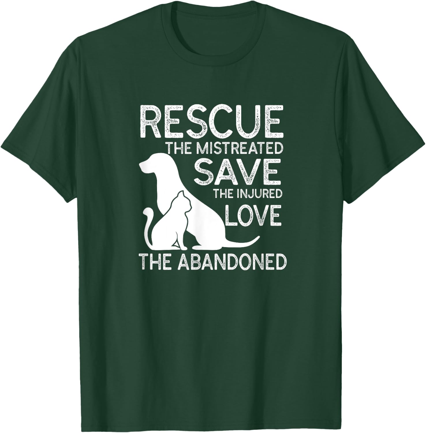Rescue Save Love Pet Animal Vintage Volunapparelr T-Shirt - T-Shirt | Forest