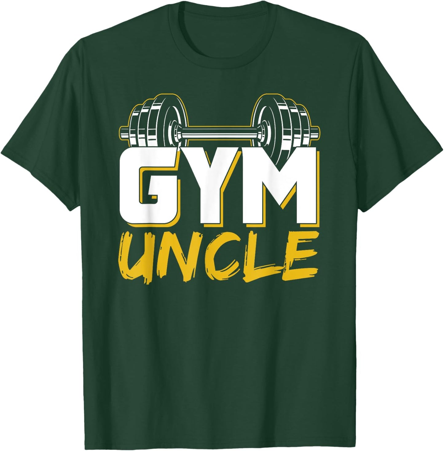 Gym Uncle , -Adults & Kids, Black, Short Sleeve, Small, Cotton Blend, Workout, Humorous Design with Lace Embellishment T-Shirt - T-Shirt | Forest
