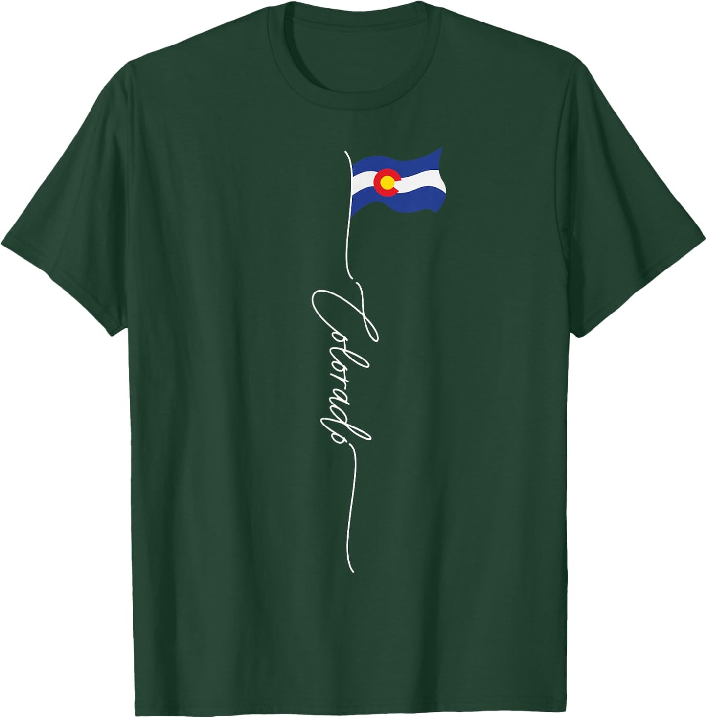 Colorado Flag, Colorado USA, Coloradans Elegant Enthusiast T-Shirt - T-Shirt | Forest