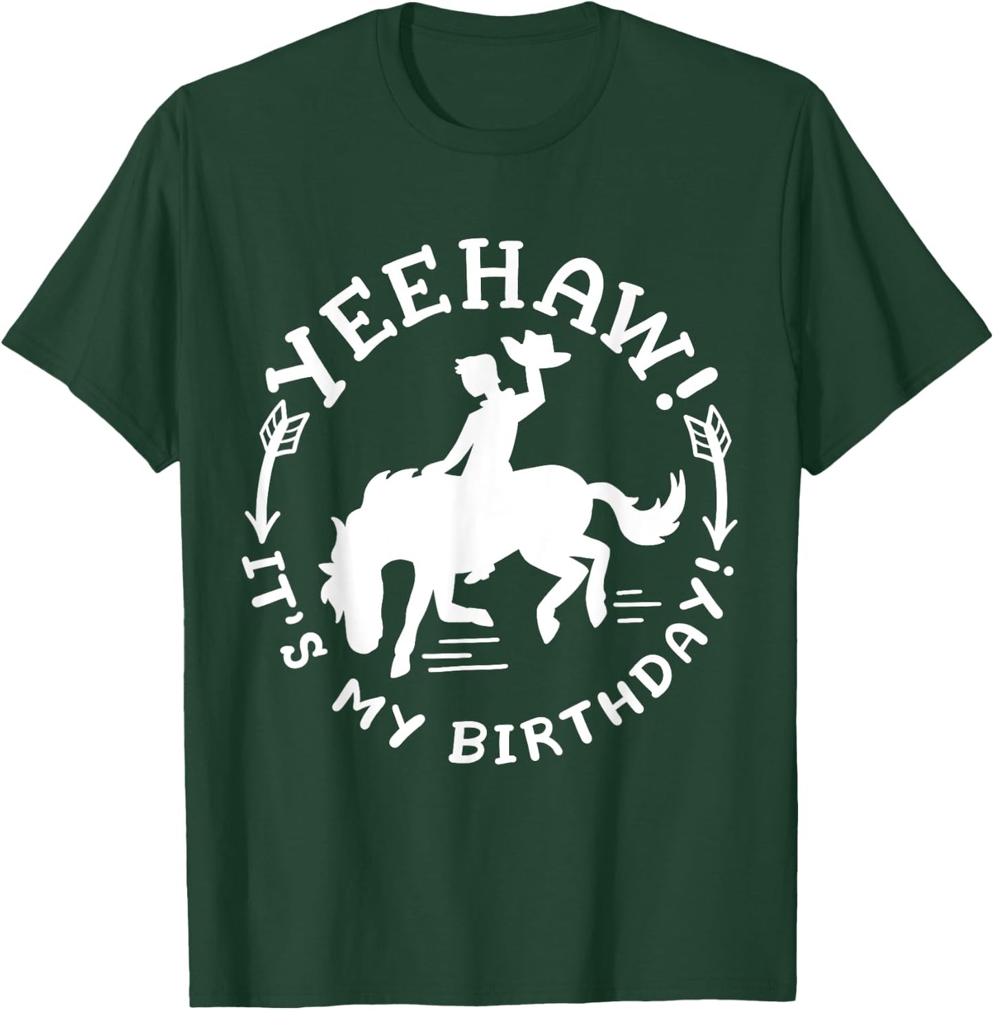 Yeehaw It's My Birthday Funny Western Rodeo Party Kids T-Shirt - T-Shirt | Forest