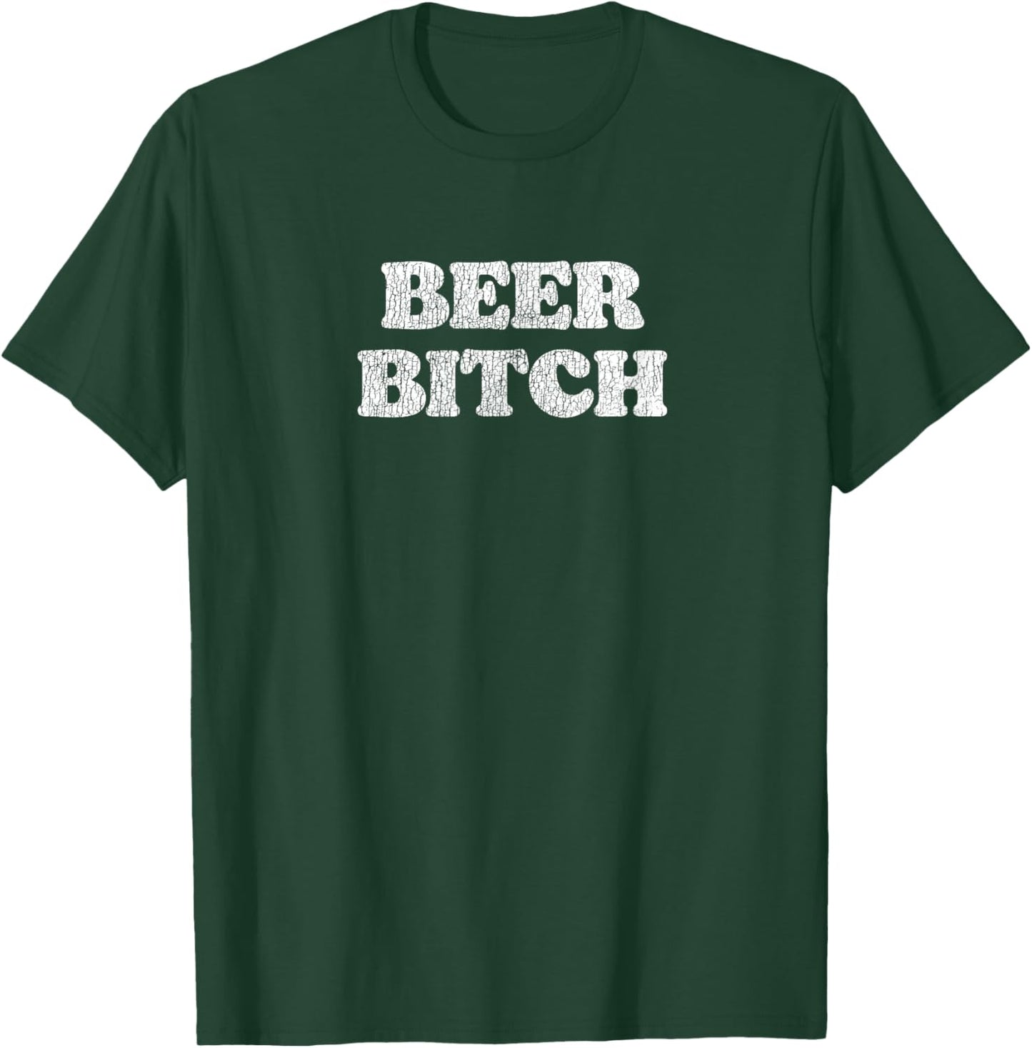 Beer Bitch Funny Minimalist Retro Vintage Funny Viral T-Shirt - T-Shirt | Forest