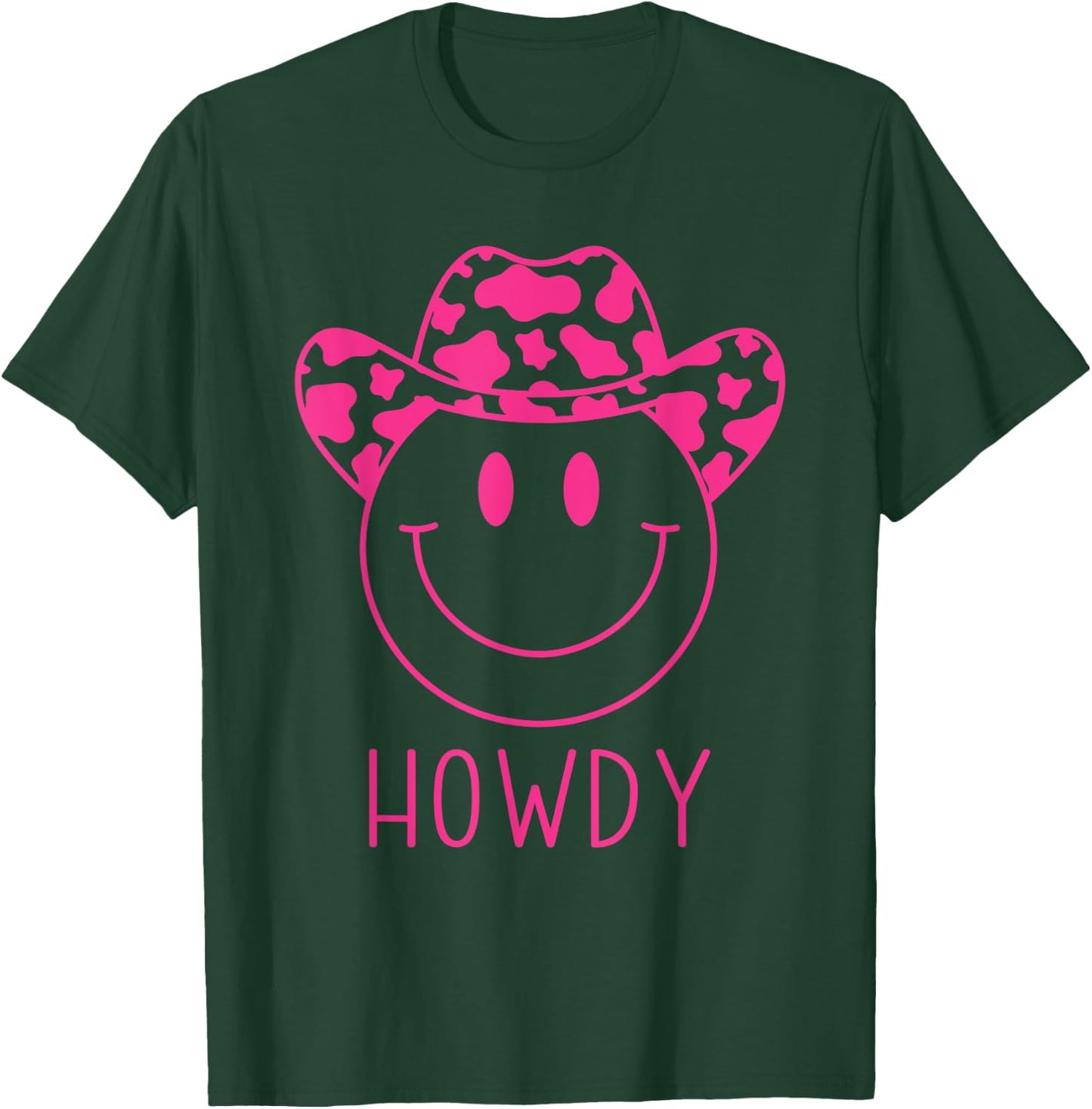 Howdy Western Happy Smiling Smile Face Cowgirl Cowboy Kids T-Shirt - T-Shirt | Forest