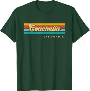 Vintage Sunset Stripes Coachella, California T-Shirt - T-Shirt | Forest