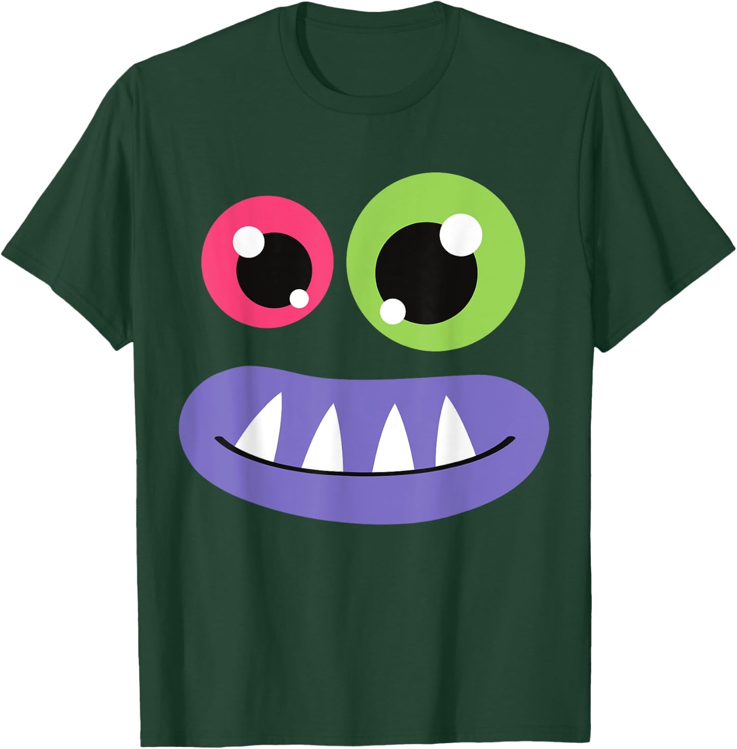Cute Monster Face Halloween Costume Cute Group Men Women Kid T-Shirt - T-Shirt | Forest