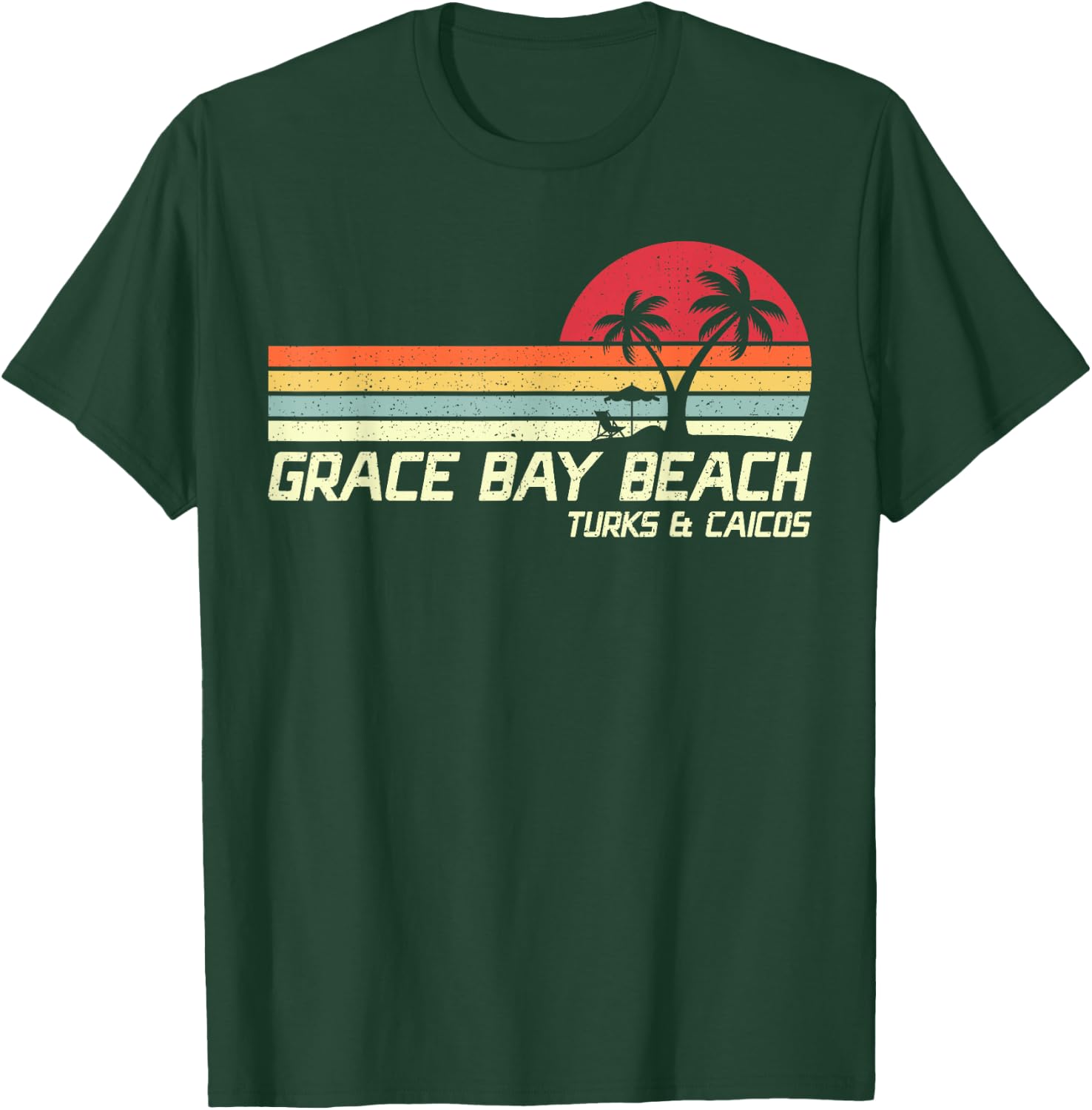 Summer Vacation Vintage Turks And Caicos Grace Bay Beach Women Kids T-Shirt - T-Shirt | Forest