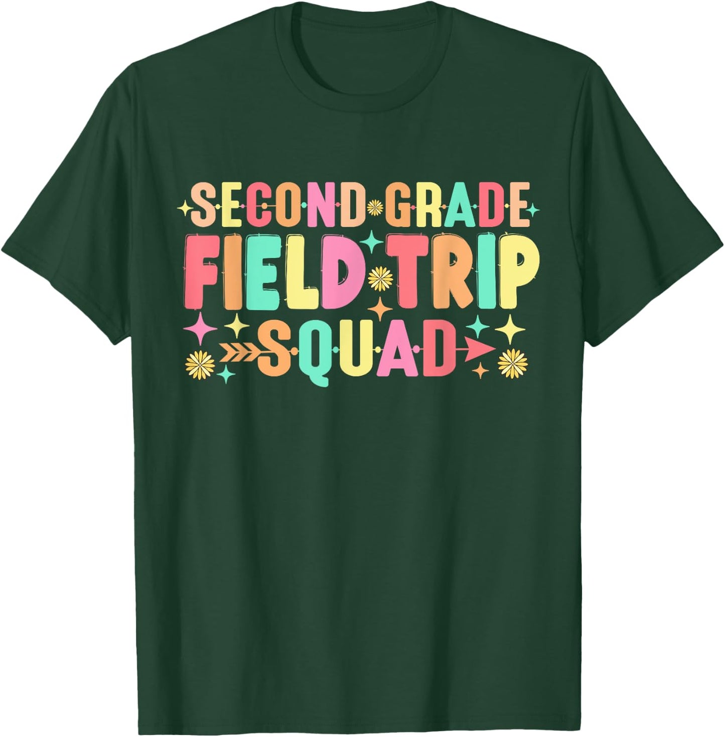 2nd Second Grade Field Trip Squad Teacher Students Matching Women Girls Kids T-Shirt - T-Shirt | Forest
