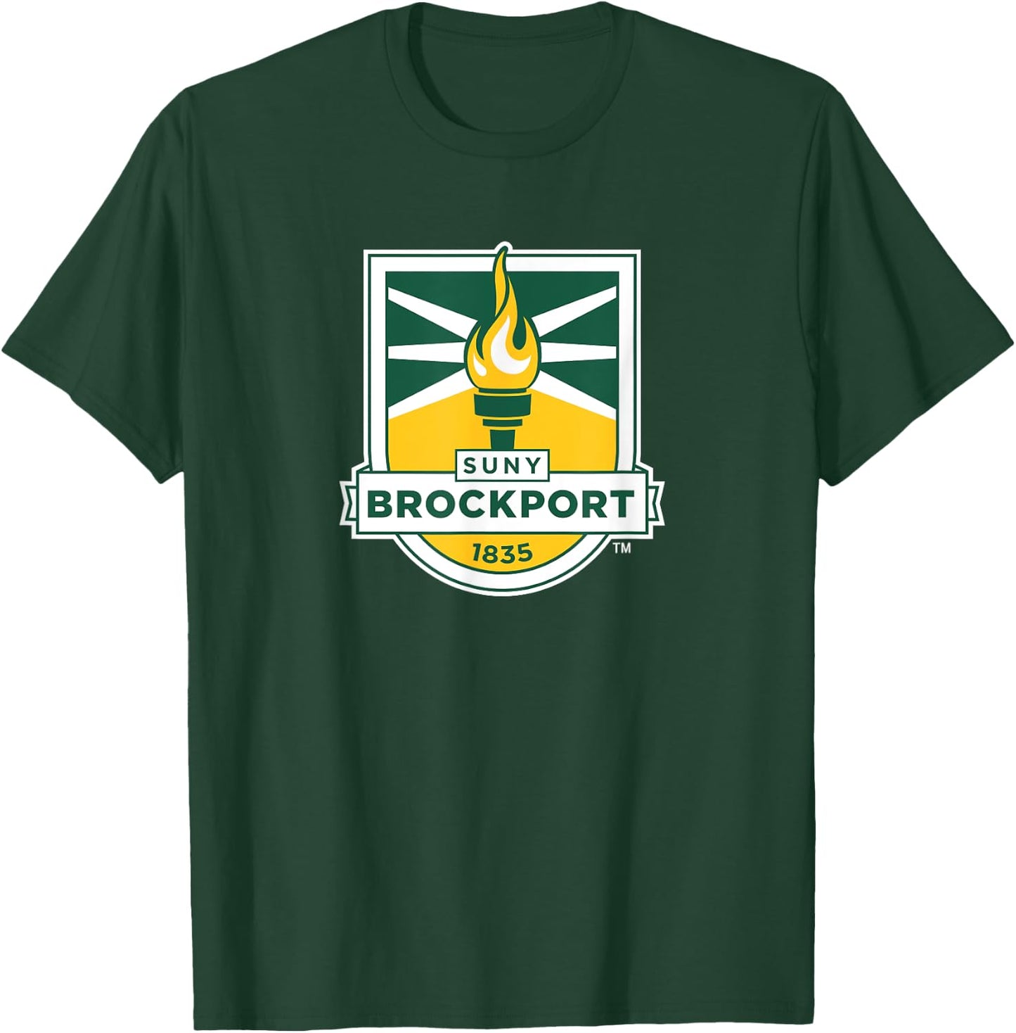 SUNY Brockport Golden Eagles Institutional Shield T-Shirt - T-Shirt | Forest
