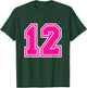 Number #12 Varsity Pink Favorite Number T-Shirt - T-Shirt | Forest