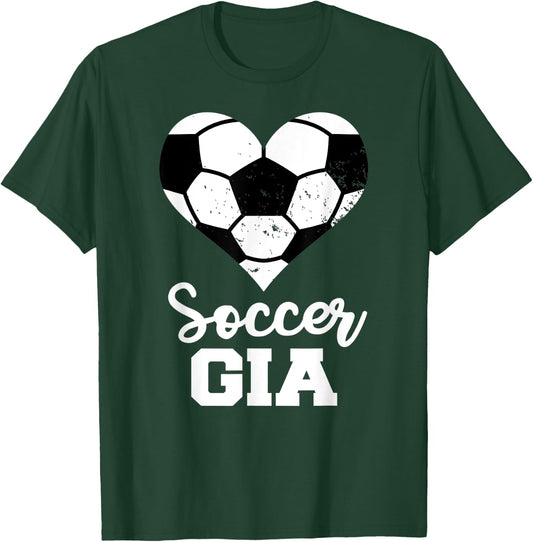 Soccer Gia Funny Soccer Heart Grandma Gia T-Shirt - T-Shirt | Forest