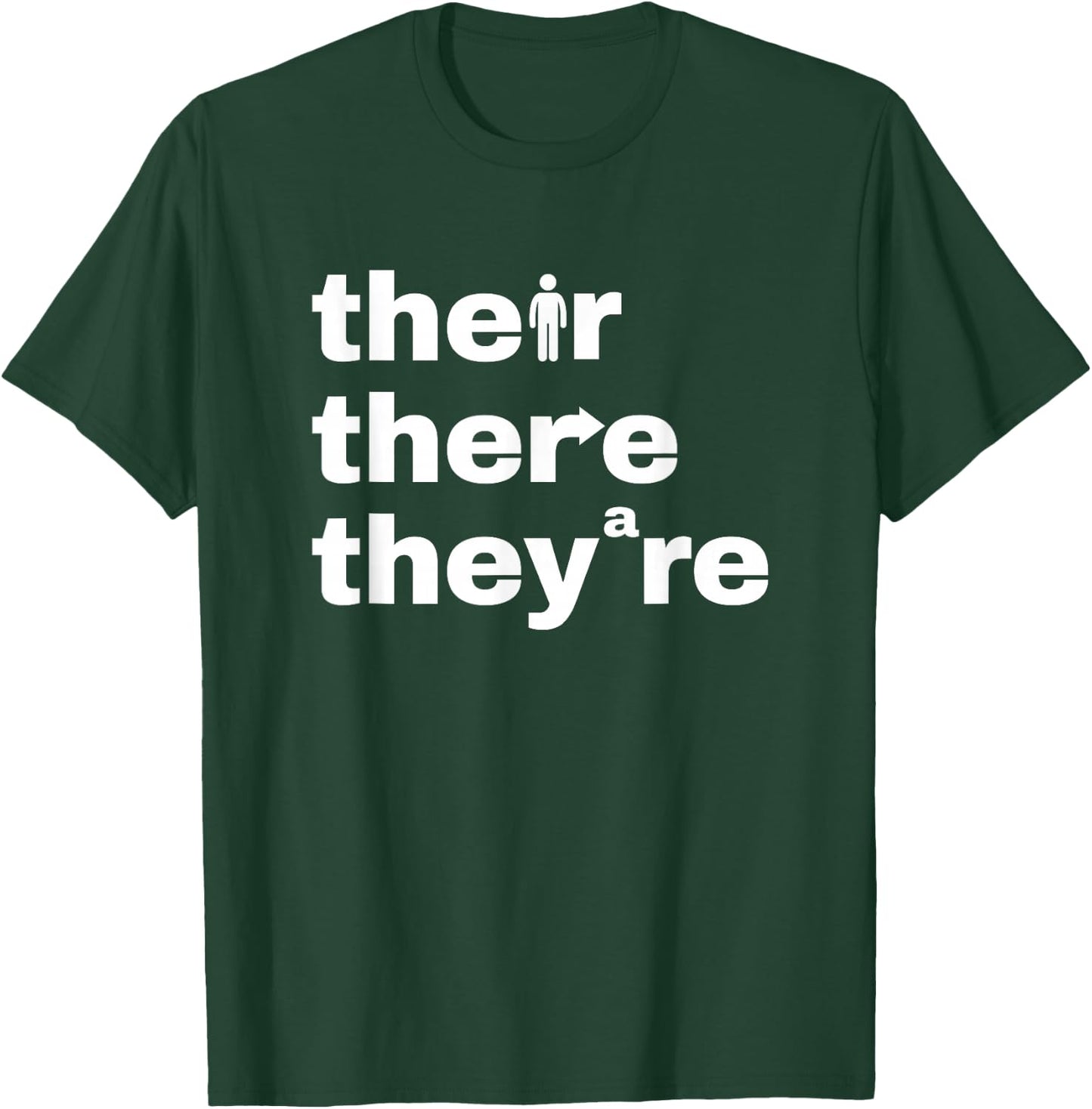 Their There They're Grammar Lesson Language Arts Teacher Men Women Kids T-Shirt - T-Shirt | Forest