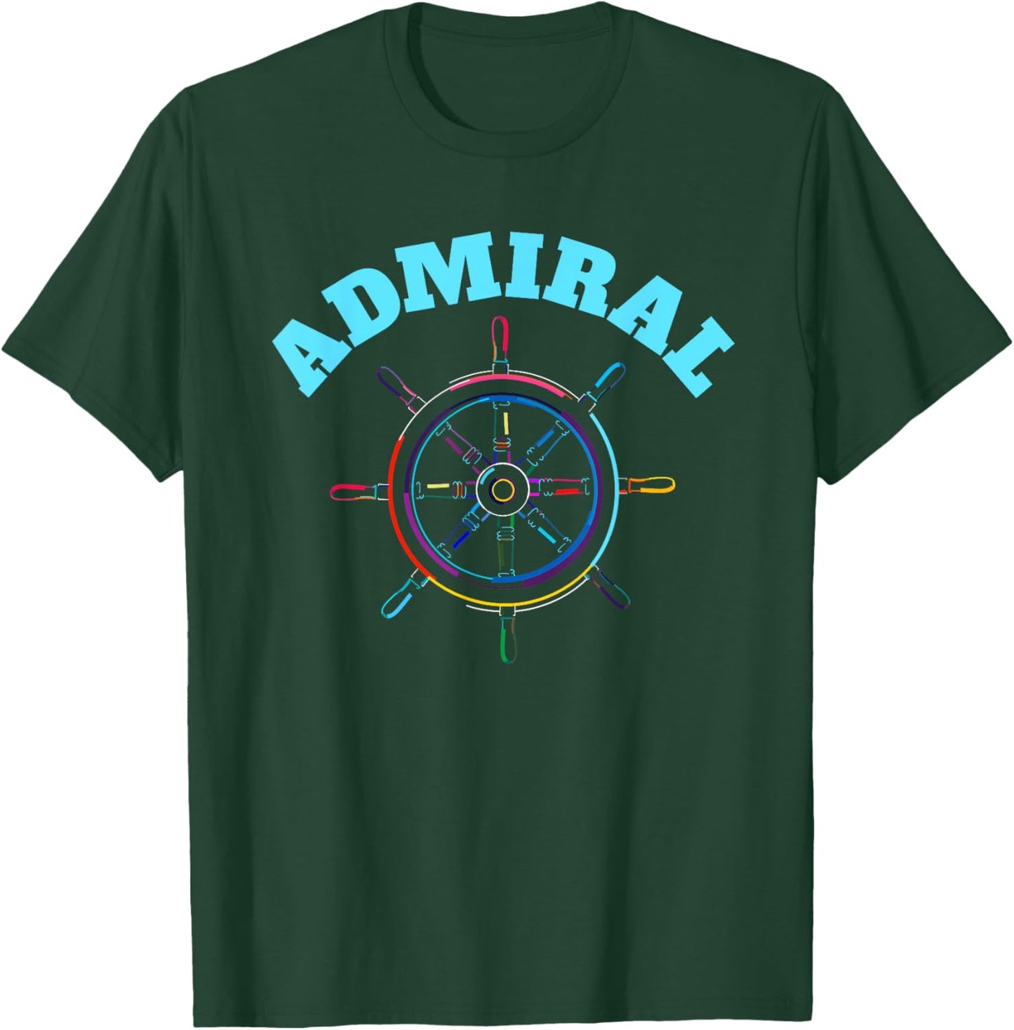 Sailing Boating Steer Wheel Pop Art Admiral T-Shirt - T-Shirt | Forest