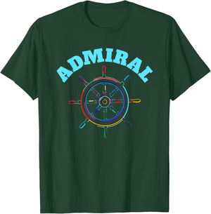 Sailing Boating Steer Wheel Pop Art Admiral T-Shirt - T-Shirt | Forest