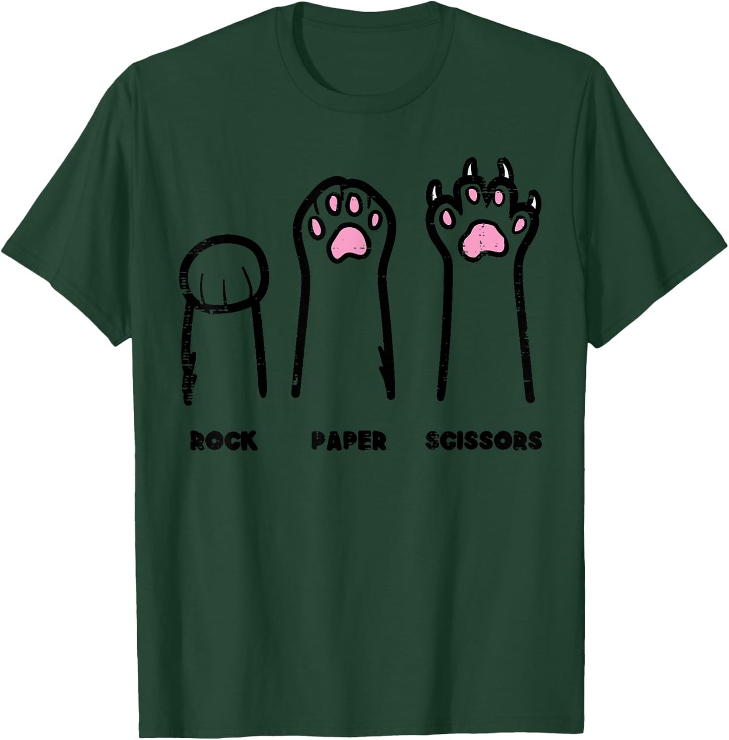 Rock Paper Scissors Cat Paws Funny Boys Girls Kids Toddler T-Shirt - T-Shirt | Forest