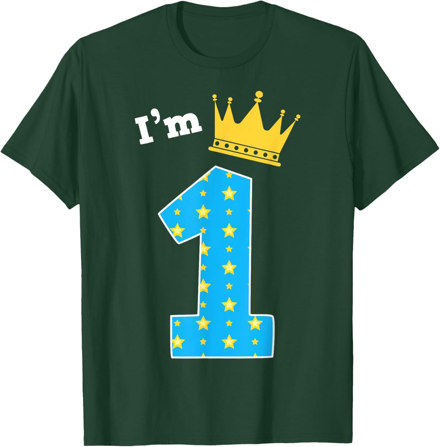 I'm 1st Birthday Cute King Theme 1 Year Old B-Day Party T-Shirt - T-Shirt | Forest