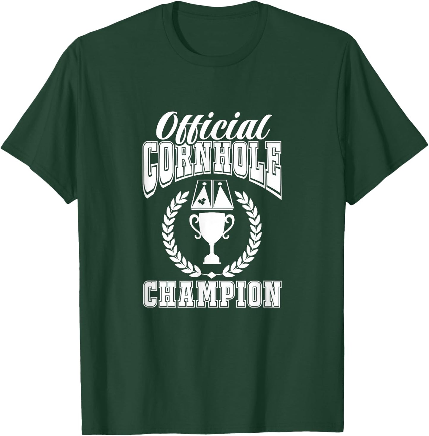 Official Cornhole Champion Corn Hole Player T-Shirt - T-Shirt | Forest