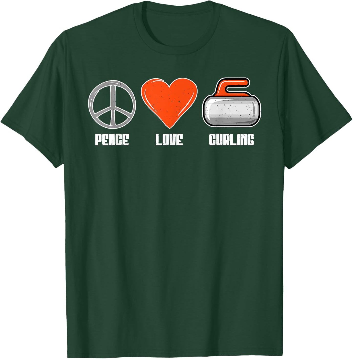 Peace Love Curling T-Shirt - T-Shirt | Forest