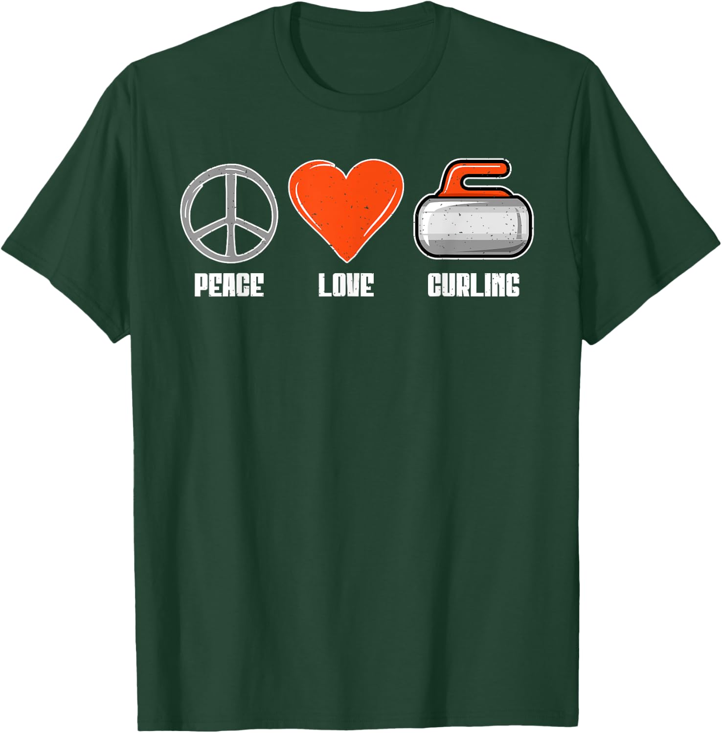 Peace Love Curling T-Shirt - T-Shirt | Forest