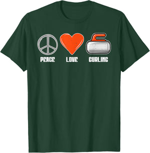 Peace Love Curling T-Shirt - T-Shirt | Forest