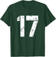 Number 17 Front + Back Varsity Team - 17th Birthday T-Shirt - T-Shirt | Forest