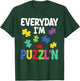 Puzzling Kids Everyday I'm Puzzl n Puzzler Jigsaw Puzzle T-Shirt - T-Shirt | Forest