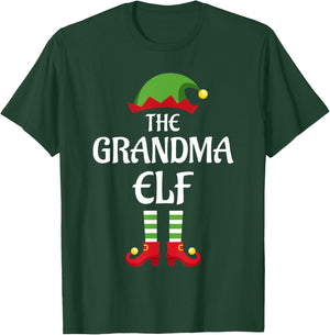 Grandma Elf Family Matching Group Christmas T-Shirt - T-Shirt | Forest