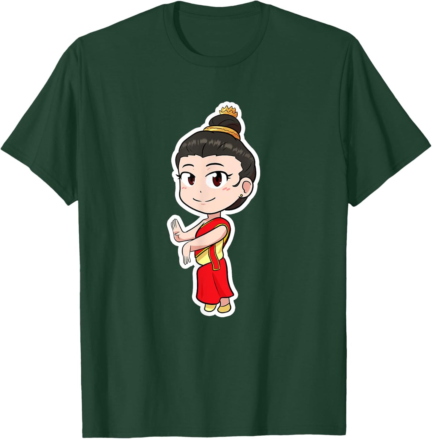 Laos Lao Laotian Proud Flag Traditional Dress Lao Sinh Girl T-Shirt - T-Shirt | Forest