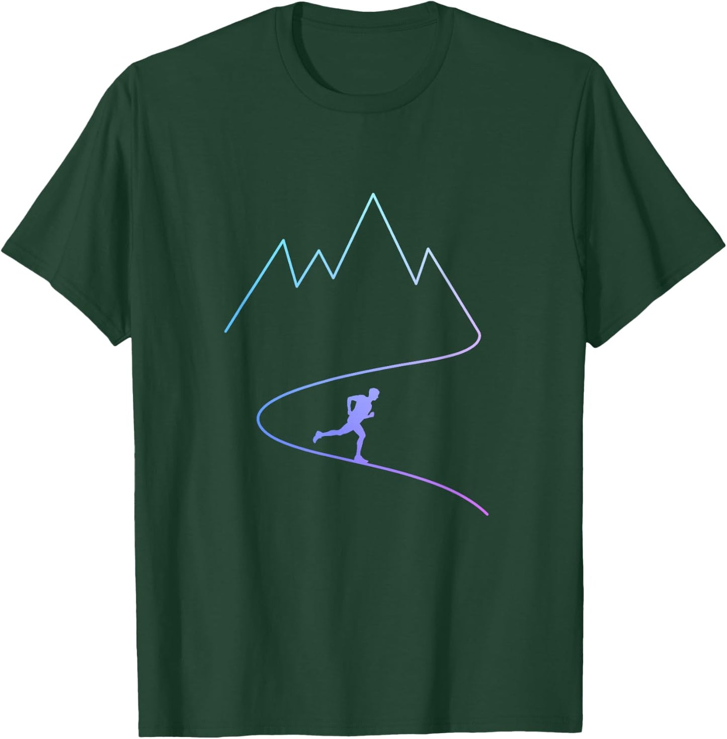 Trail Running Mountain Half Marathon Ultra Runner Marathoner T-Shirt - T-Shirt | Forest