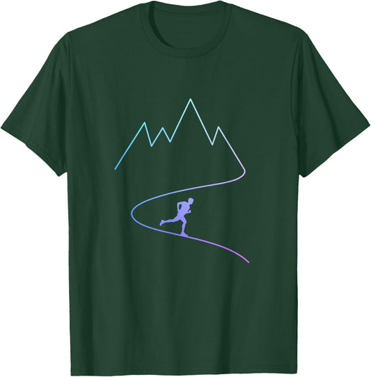 Trail Running Mountain Half Marathon Ultra Runner Marathoner T-Shirt - T-Shirt | Forest