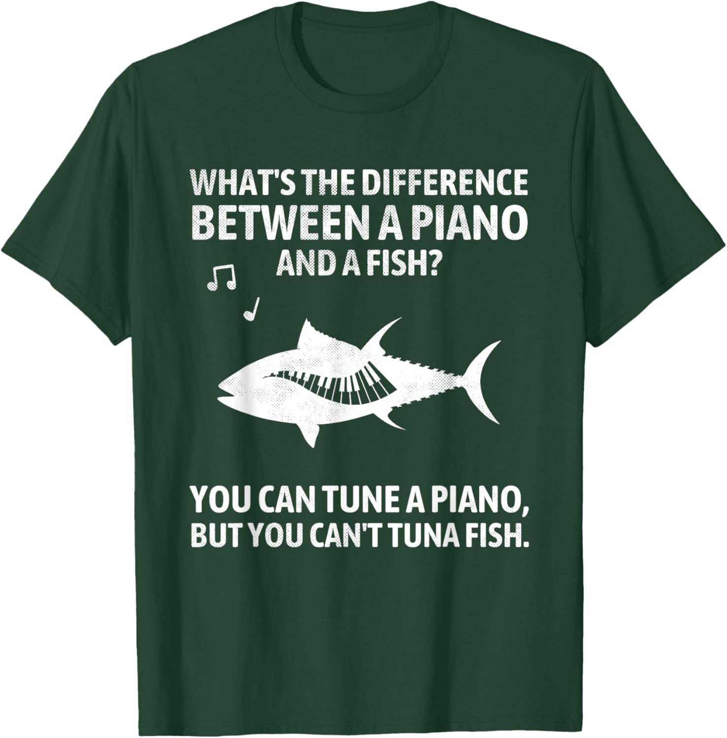 Funny Piano Tuna Fish Music Sarcastic Joke T-Shirt - T-Shirt | Forest