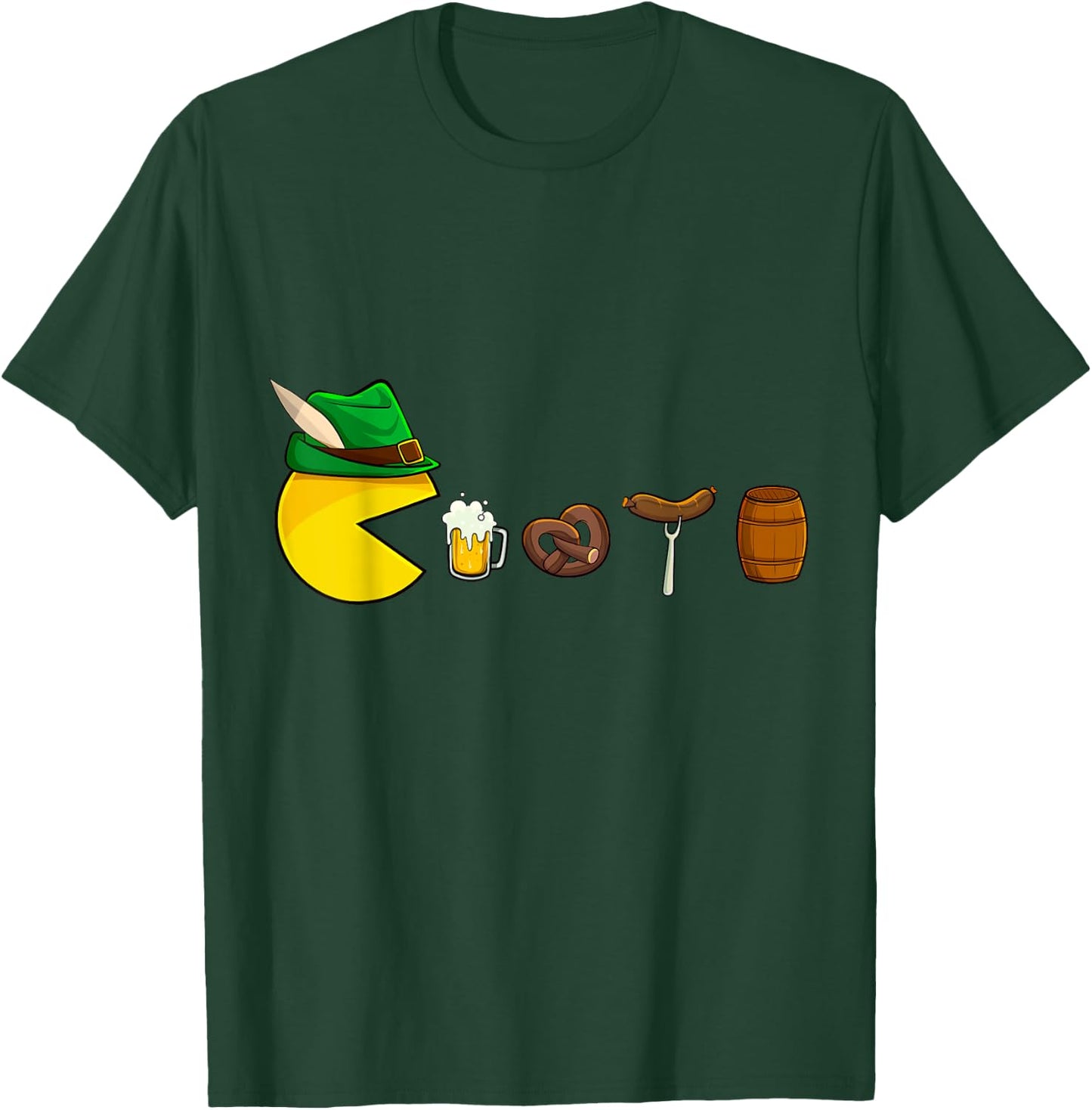 Oktoberfest Video Game Lederhosen Beer Pretzel Funny Prost T-Shirt - T-Shirt | Forest