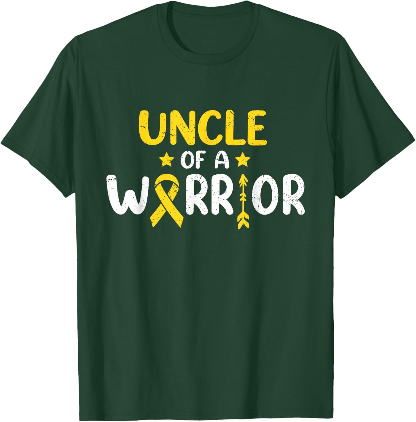 Uncle Of A Warrior Childhood Cancer Family Matching T-Shirt - T-Shirt | Forest
