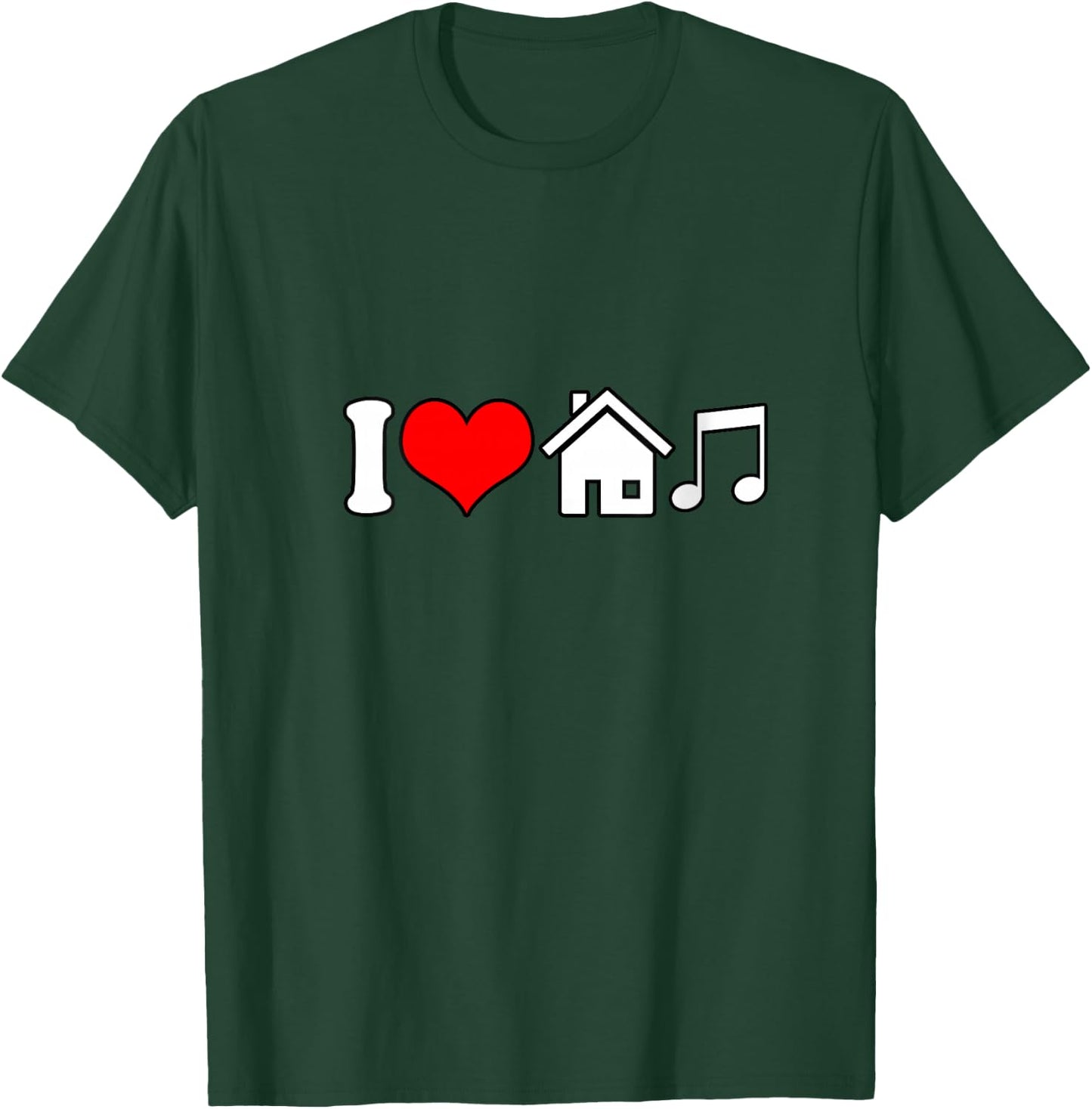 I Love House Music Funny Electronic Music V-Neck T-Shirt - T-Shirt | Forest
