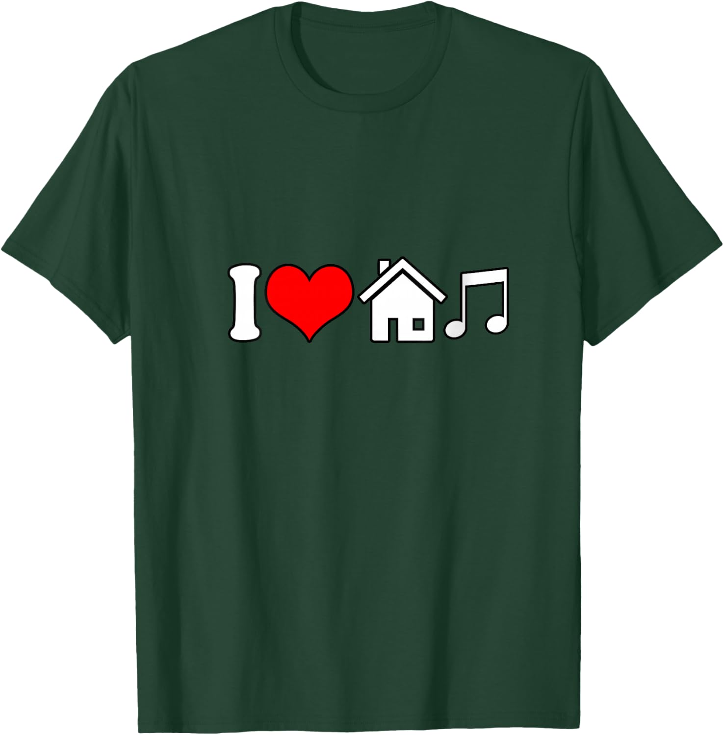 I Love House Music Funny Electronic Music V-Neck T-Shirt - T-Shirt | Forest