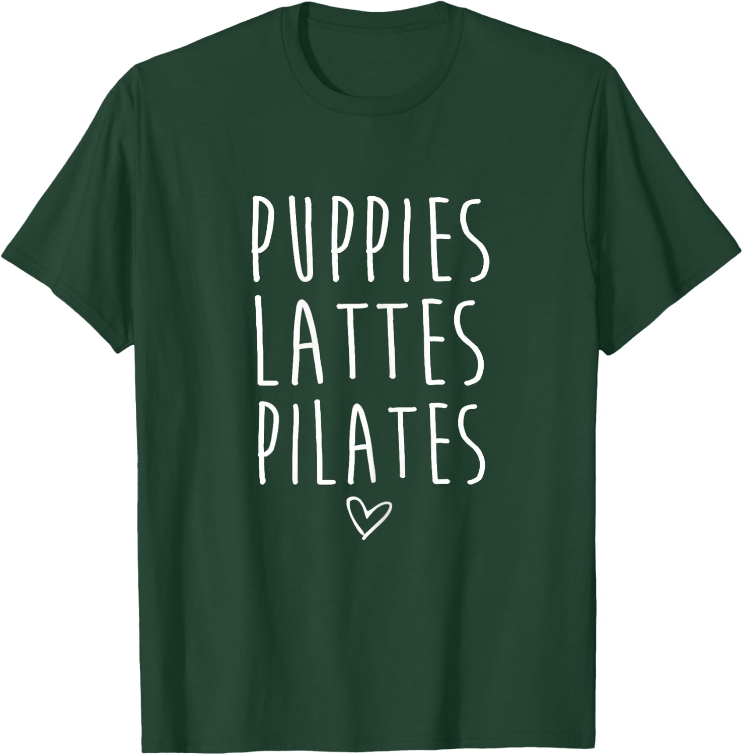 Funny Puppies Lattes Pilates Dog Animal Pilates Lovers Gifts T-Shirt - T-Shirt | Forest