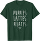 Funny Puppies Lattes Pilates Dog Animal Pilates Lovers Gifts T-Shirt - T-Shirt | Forest
