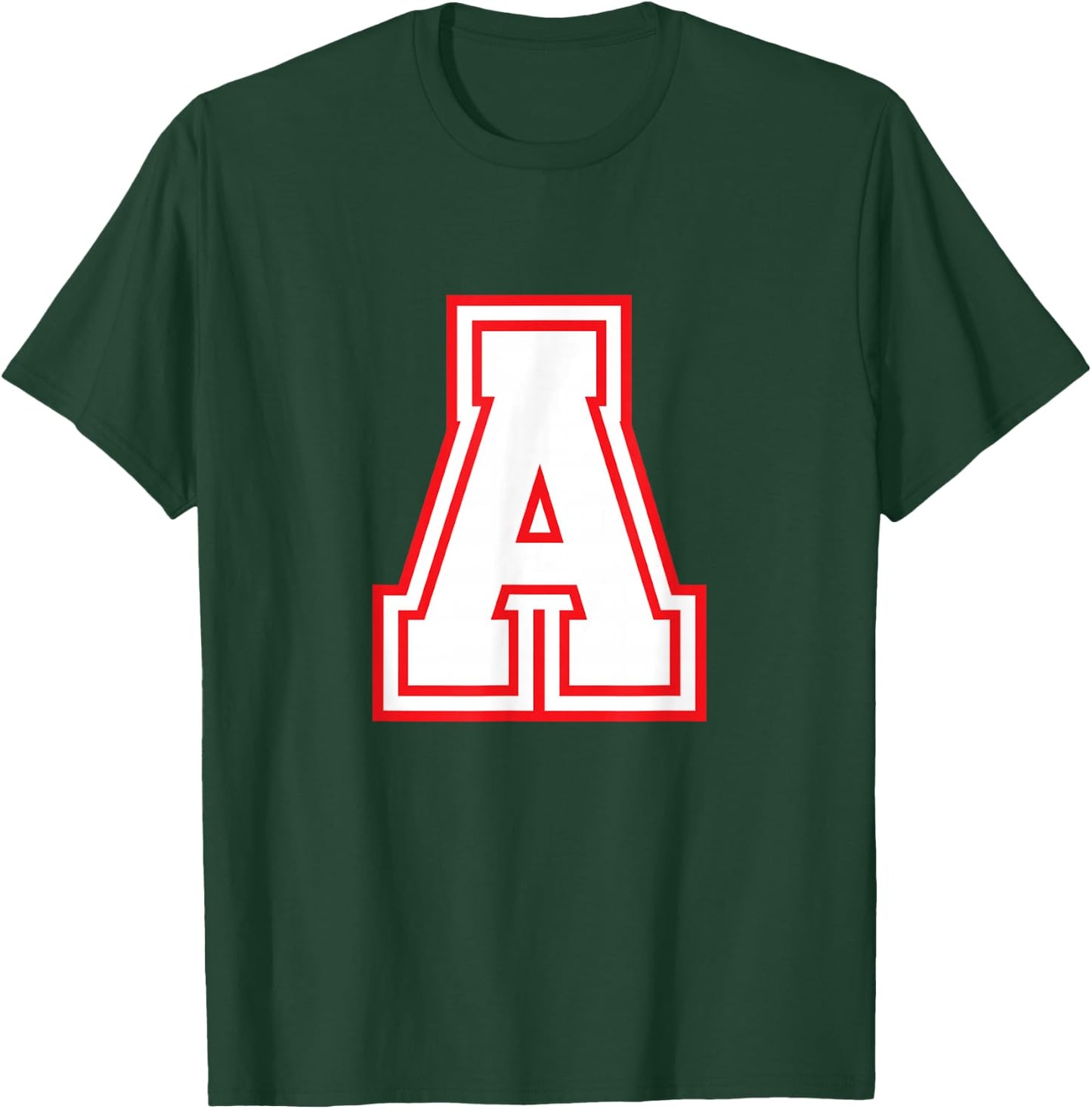 Letter A Red Monogram Initial T-Shirt - T-Shirt | Forest
