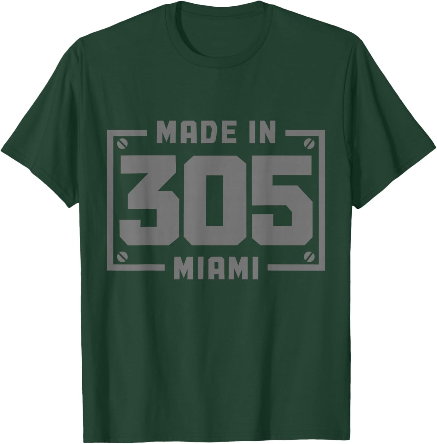 Miami Florida 305 Area Code Vintage FL Pride T-Shirt - T-Shirt | Forest