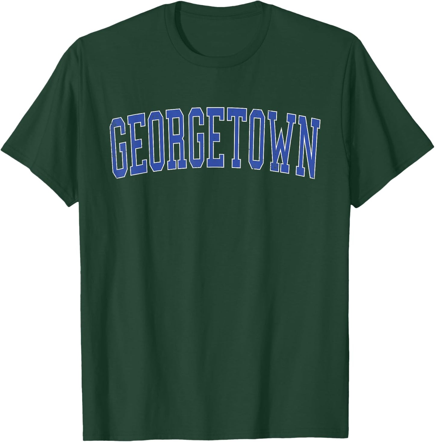Vintage Georgetown TX Distressed Blue Varsity Style T-Shirt - T-Shirt | Forest