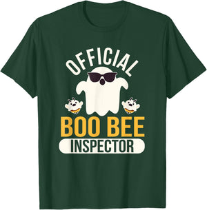 Official Boo Bee Inspector Halloween Humor Funny Ghost T-Shirt - T-Shirt | Forest